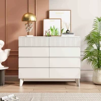 8-Drawer Storage Cabinet with Decorative Finish, Easy Assembly, Durable MDF Construction, Ample Storage Space, 47.24"x15.35"x37.8", White(m-4)