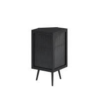 22.25" Floor Corner Cabinet with Tempered Glass Door & Storage Shelves for Bathroom, Living Room, Bedroom, Easy Assembly, 31.5" H, Black(m-11)