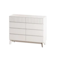 8-Drawer Storage Cabinet with Decorative Finish, Easy Assembly, Durable MDF Construction, Ample Storage Space, 47.24"x15.35"x37.8", White(m-2)