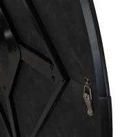 47.24" Modern Round Dining Table with Solid Wood Grain Top, Metal Base, and Easy Assembly, Black(m-6)