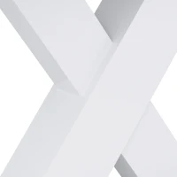 Modern Square Dining Table, Stretchable MDF Table Top with X-Shape Metal Base, 62.99"L x 31.5"W x 30.12"H, 220 lbs Capacity, White(m-8)