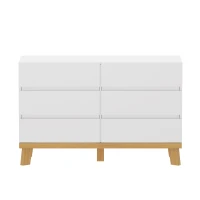 47.24" 6-Drawer MDF Storage Cabinet, Modern Design with Ample Storage Space, Durable Construction, Easy Assembly, White(m-7)