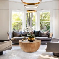 Vintage Style Bucket Shaped Coffee Table with Storage, High-Quality Fir Wood and MDF, 220 lbs Load-Bearing Capacity, 35.43", Natural(m-4)