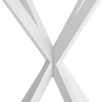 31.5'' Modern Round Dining Table with Crossed Legs, Two Piece Detachable Table Top, Matte Finish Iron Legs, Easy Assembly and Maintenance, White(m-8)