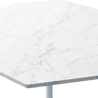 31.5" Modern Octagonal Coffee Table with Printed White Marble Table Top, Metal Base, Easy Assembly, and 220 lbs Weight Capacity, White Marble(m-7)