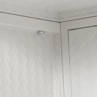 27.56" Modern Wall Cabinet with Glass Doors, Three-Tier Storage, and Woven Pattern for Entryway, Living Room, Bathroom, Dining Room, White(m-8)