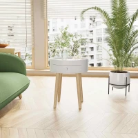 18" Storage Drawer Bedside Table, Scratch Resistant, Easy to Clean, Oak Legs, Simple Installation, White(m-4)