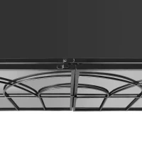 47.24" Spacious Dog Cage with Tempered Glass, Sturdy Iron Frame, Hollow Out Design, Easy Assembly, Black(m-5)