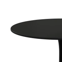 42.12" Modern Round Dining Table with MDF Top and Metal Base, Sturdy and Durable, Easy Assembly and Maintenance, Black(m-5)