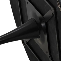 47.24" Modern Round Dining Table with Solid Wood Grain Top, Metal Base, and Easy Assembly, Black(m-7)