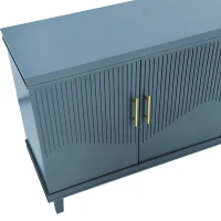 70.07'' Large 4-Door Cabinet, Solid Wood and MDF, Adjustable Shelves, 330 lbs Weight Capacity, for Living Room, Kitchen, Bedroom, Hallway, Olive Green(m-7)