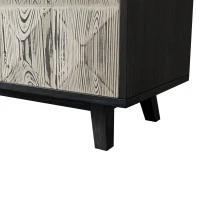 59.84" 4-Door Vintage Sideboard, Freestanding Storage Cabinet with Adjustable Shelves and Metal Handles for Living Room, Office, Bedroom, Black(m-8)