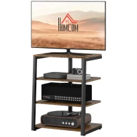 HOMCOM TV Stand Cabinet for 28" TVs with Adjustable Shelves and Extension Lead Holder for Living Room, Rustic Brown(m-1)