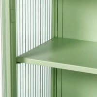 27.56" Glass Doors Modern Two-Door Wall Cabinet with Three-Tier Storage for Entryway, Living Room, Bathroom, Dining Room, Mint Green(m-9)