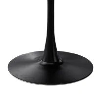 42.12" Modern Round Dining Table with MDF Top and Metal Base, Sturdy and Durable, Easy Assembly and Maintenance, Black(m-6)