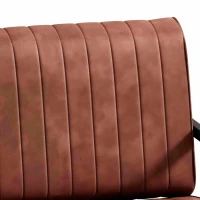 Modern Fashion PU Leather Armchair with Metal Frame, Extra-Thick Padded Backrest and Seat Cushion, Ergonomic Design, 26.77"L x 25.98"W x 29.53"H, Brown(m-6)