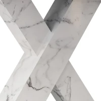 Modern Square Dining Table, Stretchable Black Marble Table Top with MDF X-Shape Legs and Metal Base, Easy Assembly, 62.99"L x 31.5"W x 30.12"H, Black White(m-7)