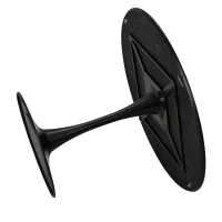 47.24" Modern Round Dining Table with Solid Wood Grain Top, Metal Base, and Easy Assembly, Black(m-9)