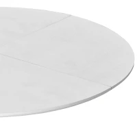 47.24" Modern Round Dining Table with Solid Wood Grain Top, Metal Base, and Easy Assembly, White(m-5)