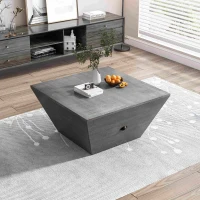 33.46" Ladder-Shaped Coffee Table with Drawer, High-Quality MDF, 200 lbs Load Capacity, Easy Assembly, 33.46"L x 33.46"W x 16.93"H, Gray(m-1)