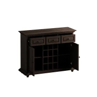 Vintage Style 3-Drawer 2-Door Storage Cabinet with 12-Grid Wine Rack, Adjustable Shelves, Anti-Tipping Design, 47.64"L x 17.13"W x 36.02"H, Brown(m-5)