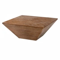 Vintage Style Ladder-Shaped Coffee Table, Minimalist Design, High-Quality Fir Wood and MDF, 35.43", Brown(m-2)