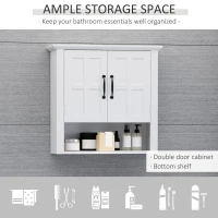 HOMCOM Wall Mount Bathroom Cabinet, Storage Organizer Kitchen Cupboard with 2 Doors and Adjustable Shelf White(m-4)