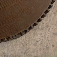 Vintage Cylindrical Nesting Coffee Table Set with Vertical Textured Embossed Design, No Assembly Required, Dark Brown(m-7)