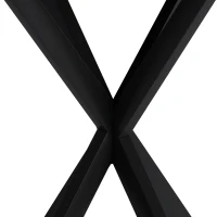 31.5'' Modern Round Dining Table with Crossed Legs, Two Piece Detachable Table Top, Matte Finish Iron Legs, Easy Assembly and Maintenance, Black(m-8)