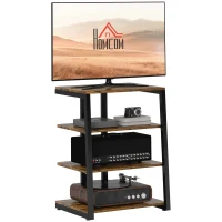 HOMCOM TV Stand Cabinet for 28" TVs with Adjustable Shelves and Extension Lead Holder for Living Room, Rustic Brown(m-11)