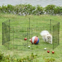 PawHut 24inch Foldable Metal Exercise Pet Playpen Yard Dog Puppy Kennel Cage 8 Panel(m-8)