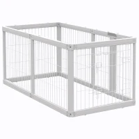 PawHut Dog Playpen, 6 Panels 24.5" Heavy Duty Pet Playpen, Foldable Dog Exercise Pen with Door Indoor Outdoor, White(m-10)