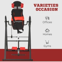 Soozier Folding Inversion Table, 20°/40°/60° Adjustable, with Safety Belt and Waist Pad for Back Pain Relief(m-6)