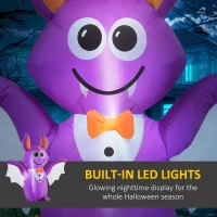 Outsunny 6ft Inflatable Halloween Bat, Blow Up LED  Display for Garden Indoor Outdoor(m-4)
