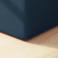 Modern Fabric Ottoman with Cushioned Top, Sturdy Frame, and Space-Saving Design, 16.5" L x 16.5" W x 17.25" H, Navy Blue(m-6)