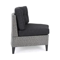 Outdoor 8 Seater Sofa, Modular Half-Circle Design, Polyethylene Rattan, Water-Resistant Cushions, 106" x 35" x 28", Black+Gray(m-4)