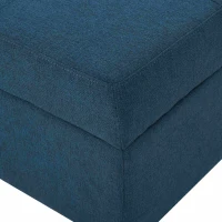 Storage Ottoman with Tufted Waffle Stitch, Contemporary Design, Ample Storage Space, Rolling Casters, 31" L x 31" W x 15.25" H, Navy Blue(m-8)