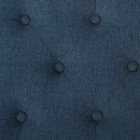 Storage Ottoman with Tufted Top and Dark Wooden Legs, Multi-Functional Suede Upholstery, 40.75" L x 19.25" W x 17.25" H, Navy Blue(m-8)