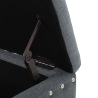 Fabric Storage Ottoman Bench with Solid Wood Construction, Versatile Seating and Storage, 42" L x 18.25" W x 18.25" H, Charcoal(m-7)