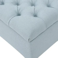 Storage Ottoman with Contemporary Design, Upholstered Seating, Versatile Storage Bench, 51" L x 17.5" W x 17" H, Blue(m-6)