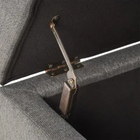 Storage Ottoman with Tufted Waffle Stitching, Nailhead Trim, Contemporary Design and Ample Storage Space, 50.85" L x 19.65" W x 15.75" H, Dark Gray(m-6)