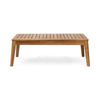 Transitional L-Shaped Patio Furniture Set, Acacia Wood Frame with Water-Resistant Cushions and Slat Panel Design, 27" L x 29.5" W x 26.25" H, Beige(m-11)