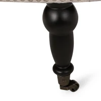 Ottoman with Casters and Birch Wood Legs, Contemporary Design, Button Tufted Diamond Stitch, Nailhead Accents, 35" x 35" x 17", Wheat(m-6)