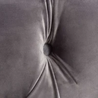 Modern Glam Round Velvet Ottoman with Cushioned Top, Sturdy Frame, and Space-Saving Design, 29.5" L x 29.5" W x 18" H, Gray(m-7)