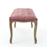 Stylish Bedroom Bench with Padded Seat Cushion, Upturned Wide U Shape, Light Assembly Required, 46.25" L x 17" W x 18" H, Blush(m-7)