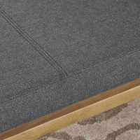 Stylish Bedroom Bench with Padded Seat Cushion, Upturned Wide U Shape, Light Assembly Required, 47.25" L x 15.75" W x 16.5" H, Charcoal Gray(m-6)