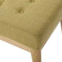 Fabric Ottoman with Cushioned Top, Sturdy Frame, and Space-Saving Design, 43.5" L x 15.75" W x 17" H, Yellow(m-6)