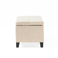 Storage Ottoman with Contemporary Design, Upholstered Seating, Versatile Storage Bench, 51.25" L x 17.5" W x 16.25" H, Light beige(m-12)