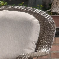 Swivel Club Chair Set of 2 with Water-Resistant Cushions, Outdoor Patio Furniture with Weather-Resistant Wicker, and Durable Rattan and Iron Construction, 29.5" L x 33" W x 35.75" H, Brown(m-6)