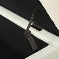 Storage Ottoman with Birch Legs, Faux Leather Tufted, 50" L x 20.5" W x 18.25" H, Spot Clean, Ivory(m-8)